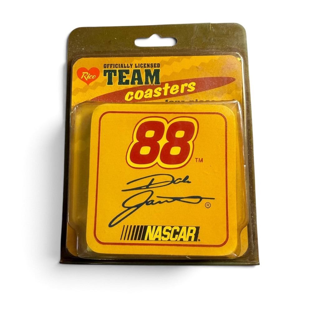 NASCAR Dale Jarrett 88 Rico Team Coasters Set of 4 Vintage Racing Memorabilia